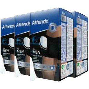 Attends For Men 1 - Voordeelverpakking - 4 x 25 Stuks - Inleggers voor Mannen met Zeer Licht Urineverlies
