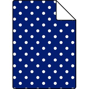 Proefstaal ESTAhome behang stippen blauw - 26,5 x 21 cm - 138105-S
