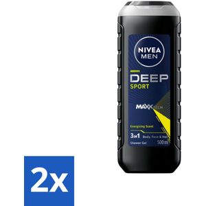 NIVEA MEN - Douchegel - Deep Sport - 500 ml - Voordeelverpakking - 2 stuks