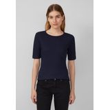 s.Oliver - Shirt - Navy - Kwartmouw - Slanke Pasvorm