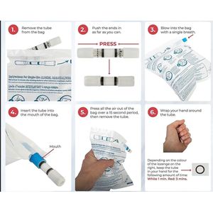 Alcohol tester disposable salkohotest blow your law (NF standard) 0.5‰ confirmed for drivers - France-Spain Portugal-Italy Germany-Switzerland Austria-Ireland Denmark (150 pack) alcohol testers