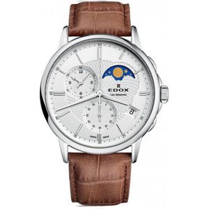 Edox 01651-3-AIN horloge heren - bruin - edelstaal