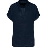 Spasso Linnen damespolo SP221 - Navy Blue - XS