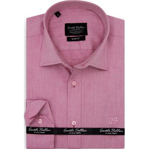 Heren Overhemd - Slim Fit - Plain Oxford Shirts - Fuchsia - Maat XXL