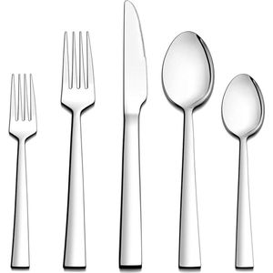 SHOP YOLO-Bestekset-roestvrij staal, 30-delige bestekset voor 6 personen-met vork, mes, lepel, elegant bestek voor familie-feest-restaurant- roest- en vaatwasmachinebestendig