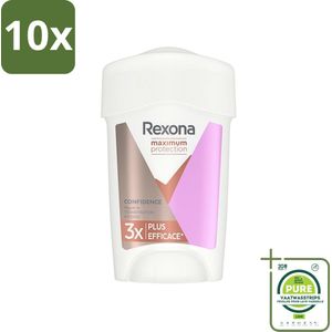 10 x Rexona Women - Deodorant Stick - Maximum Protection Confidence - Anti-transpirant - 45 ml - Grootverpakking - Anti-transpirant - Vrouwen - Bescherming - Zweet - Geur