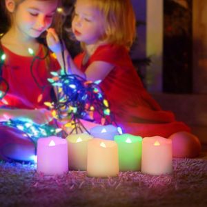Synergy - Oplaadbare waxinelichtjes - LED Waxinelichtjes - 6 stuks - Met afstandsbediening - Verschillende kleuren - Flikkeren - Oplaadbare kaarsen - Oplaadbare theelichtjes