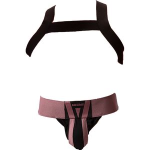 Barcode Berlin Multipack 1x Zuri Jockstrap Brownishpurple/Black + 1x Harness Matt Black - MAAT S - Heren Ondergoed - Jockstrap voor Man - Mannen Jock