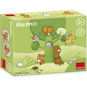 Goula Memo Tom en zijn bosvriendjes - Kinderspel Memoryspel | Leeftijd 2+ | 1-4 spelers | Houten speelstukken