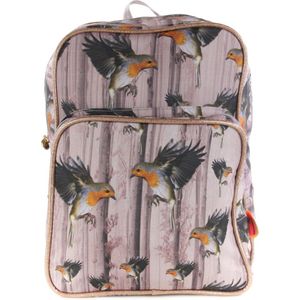 Kunstboer Rugzak Flying Robins - Vliegende roodborstjes