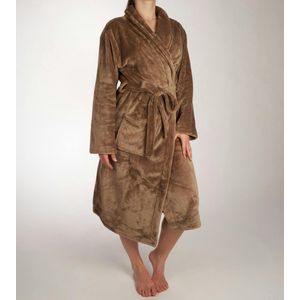 ZoHome Cara Badjas Lang - Fleece - Maat S - Steeple Taupe