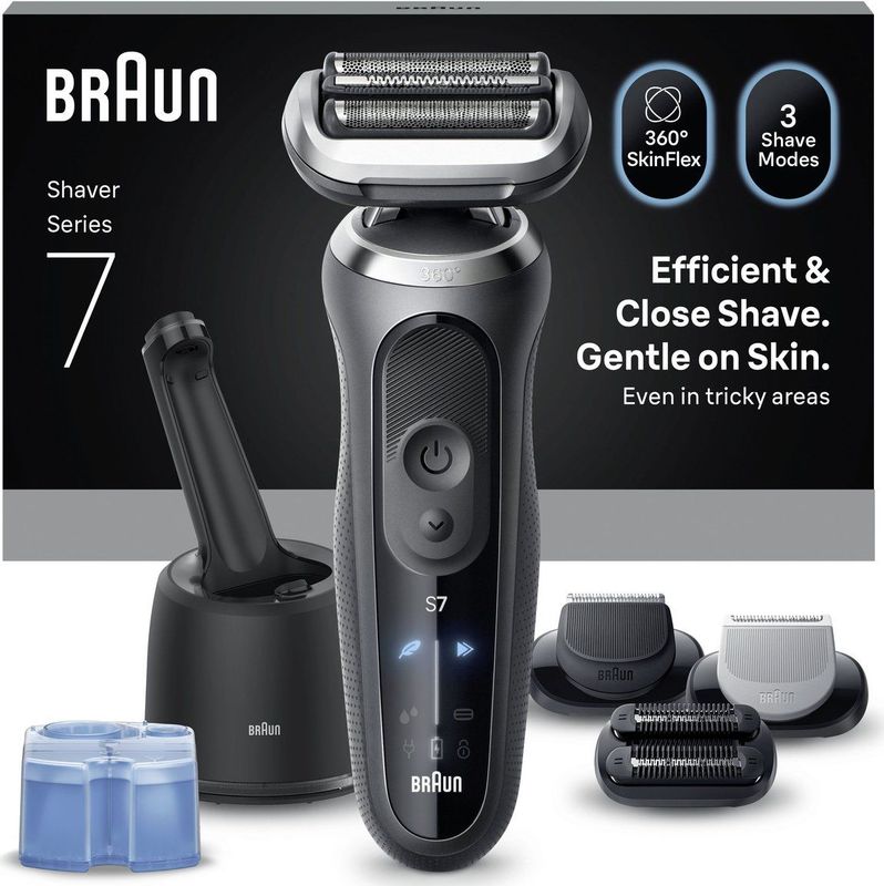 Braun - Series 7 - Elektrisch Scheerapparaat - Grijs - SmartCare Center - +3 Opzetstukken
