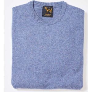 Osborne Knitwear Trui met ronde hals - Sweater heren in Lamswol - Pullover Heren - Blue Lovat - M