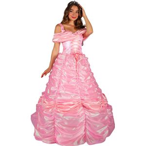 Prinsessen Jurk Dames - Verkleerkleren Vrouwen - Prinses - Delicatie Details - Inclusief Uitlopende Onderrok - Roze - Maat XL