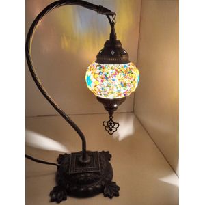 Oosterse Glans - Handgemaakte Mozaïeklamp - Zwaan lamp 35cm - Multikleur