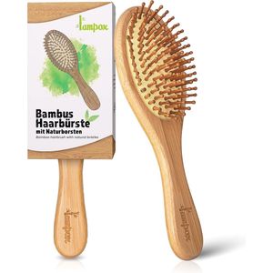 Ontwarrende Bamboe Haarborstel met Natuurlijke Pinnen | Antistatisch en Voor Krullend Haar