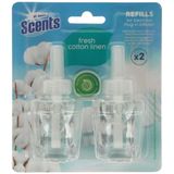 At Home - Elektrische Luchtverfrisser Navulling - Fresh Cotton Linnen - 2x19ml