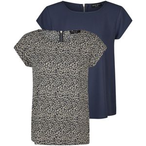 DENIMFY Dames T-Shirt DFAda 2 Pack bequem Veelkleurig Ronde Hals Volwassenen