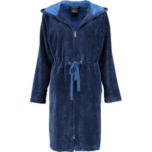 Cawö badjas met ritssluiting hooded (822-11, blauw) - 44/46