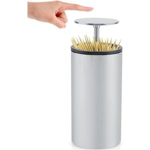 Automatische RVS tandenstokerhouder - Hygiënische dispenser met drukknop - Compact formaat - Geschikt voor thuis, keuken, restaurant en kantoor
