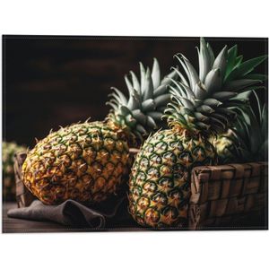 Vlag - Eten - Fruit - Ananas - 40x30 cm Foto op Polyester Vlag