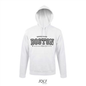 Hoodie 3-200 Boston Massachusetts - Wit, M