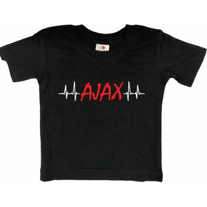 Amsterdam Kinder t-shirt | AJAX hartslag | Verjaardagkado | verjaardag kado | grappig | jarig | Amsterdam | Ajax | cadeau | Cadeau | Zwart/wit/rood/wit | Maat 98/104