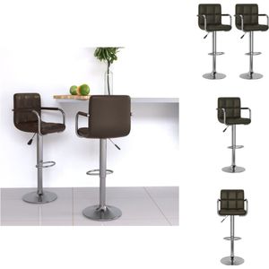 vidaXL Barkruk - Barkrukken - Barkrukje - Barkrukjes - Barstoelen 2 st kunstleer bruin