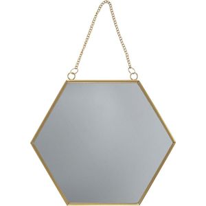 Hexagon spiegel met gouden rand van Sass & Belle