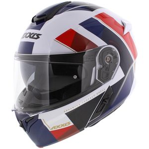 Axxis Storm S SV systeemhelm Diamond glans wit blauw rood L - Motorhelm / scooterhelm