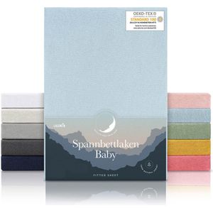 Laleni - Jersey Hoeslaken - Lichtblauw - Babybed, Wieg, Kinderbed 60 x 120 x 15cm - Set van 2