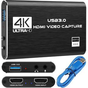 Hdmi 4k usb naar 3.0 USB adapter - Video Grabber - zwart