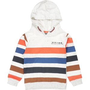 Dj Dutchjeans Jongens  Gestreepte Sweater + Capuchon Off White