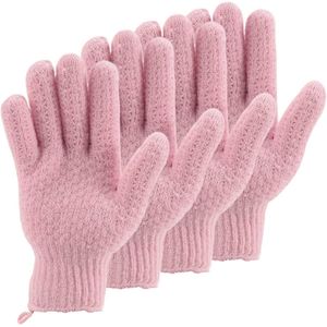 Exfoliërende Badhandschoenen voor Lichaam en Gezicht – 4 Stuks Grote Scrub Wanten voor Douche, Spa en Massage