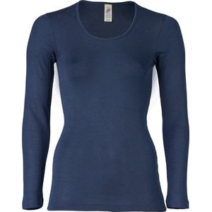 Engel Natur Dames Shirt Lange Mouw Zijde Merino Wol GOTS - wol navy blauw 38/40(M)