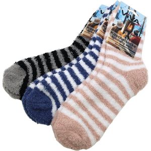 Zachte knuffelsokken gestreept - 5 varianten - one size