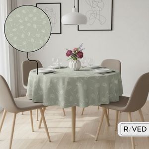 Raved - Rond Tafelzeil - Ø 140 cm - Bloemen Paardenbloem - Groen PVC - Afwasbaar