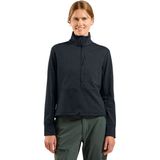Odlo Womens Mid Layer 1/2 Zip Grid Fleece Fleecevest (Dames |zwart/blauw)