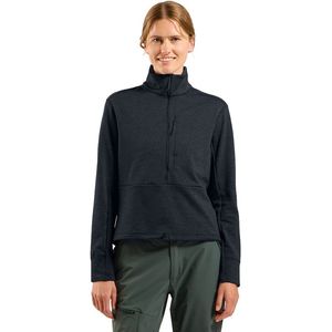Odlo Womens Mid Layer 1/2 Zip Grid Fleece Fleecevest (Dames |zwart/blauw)