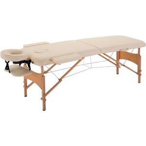 Thuys – Luxe Massagetafel – Behandelbank – Behandeltafel – Inklapbaar – Inclusief Draagtas – Hoogwaardige Materialen – Créme