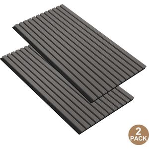 NAIZY 2 stuks akoestische panelen 120x60 cm wandpanelen houten panelen wand geluidsisolatie met houtlook fineer Akoestisch Paneel wandpanelen geluidsisolatie panelen lamel wand, Zwart