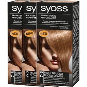 Syoss Colors Cream 7-6 Middel Blond Voordeelverpakking - 3 stuks