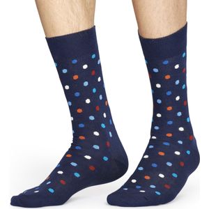 Happy Socks - Dots - Donkerblauw/rood/wit - Unisex - Maat 36-40