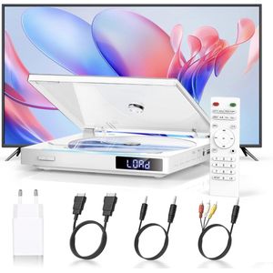 DVD speler met HDMI - DVD speler met HDMI aansluiting - DVD speler HDMI - DVD speler portable - Wit