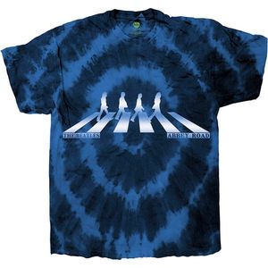 The Beatles - Abbey Road Crossing Gradient Heren T-shirt - S - Blauw