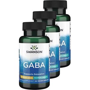 Swanson | GABA 750mg | 60 Capsules | 3 stuks | 3 x 60 capsules