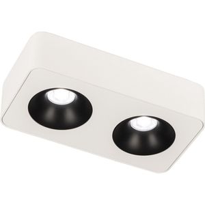 Lumidora Opbouwspot 75059 - NEWCASTLE - 2 Lichts - Ingebouwd LED - 10.0 Watt - 800 Lumen - 2700 Kelvin - Zwart - Wit - Metaal - Badkamerlamp