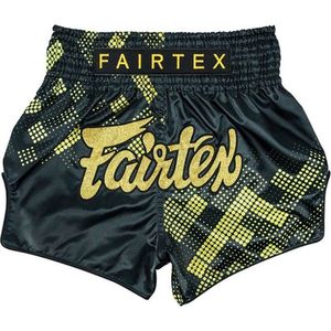 Fairtex - BS1920 - Muay Thai Shorts - Lava - Zwart/Goud - Micro Satijnstof