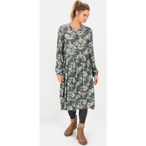 camel active jurk met Allover-print - Maat womenswear-XL - Grijs Groen