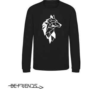 Be Friends Sweater - Wolf - Kinderen - Zwart - Maat 1-2 jaar